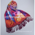 New Women's Pashmina Silk Scarf Floral Wrap Scarves Rose Printed Shawl In The Winter